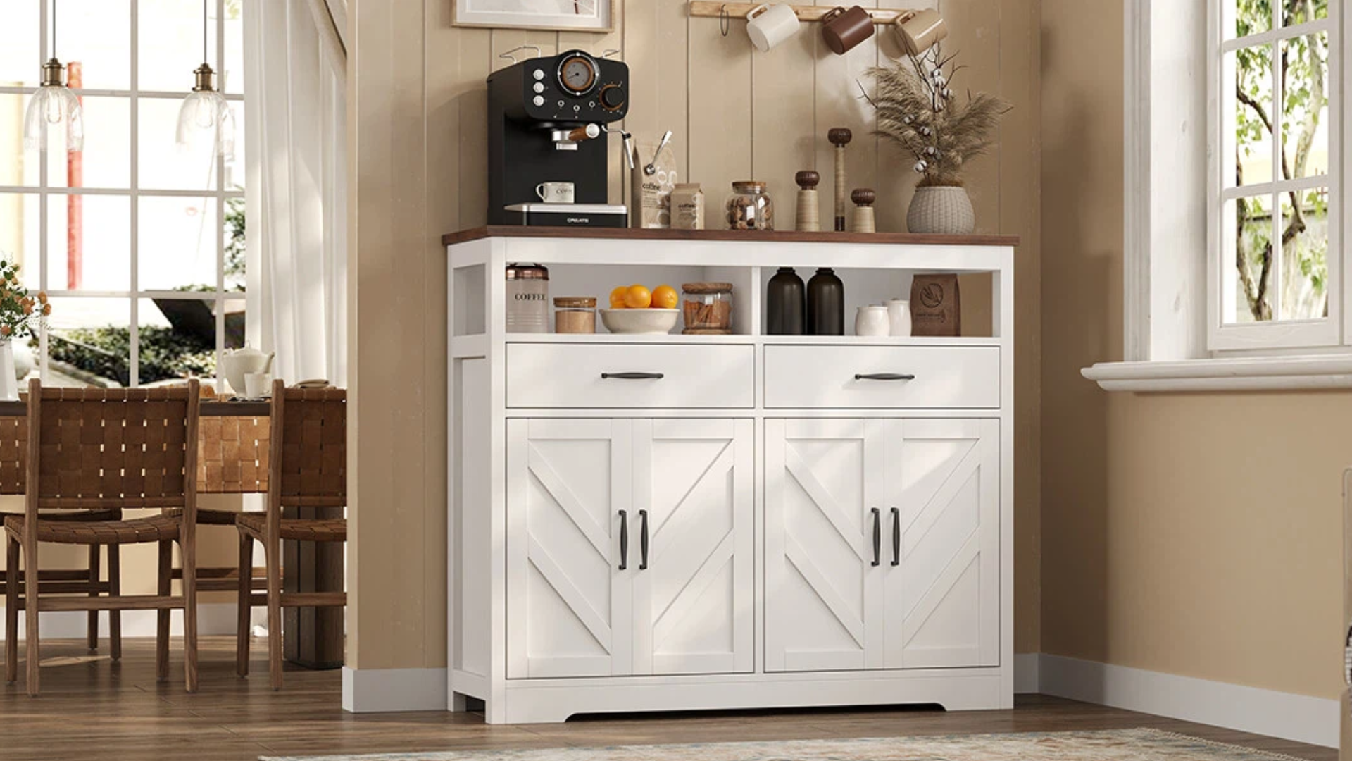 Amazon.com - knoworld Buffet Sideboard with Storage Farmhouse with